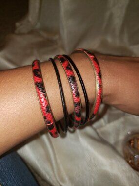 Animal Print Gold Bangle Set